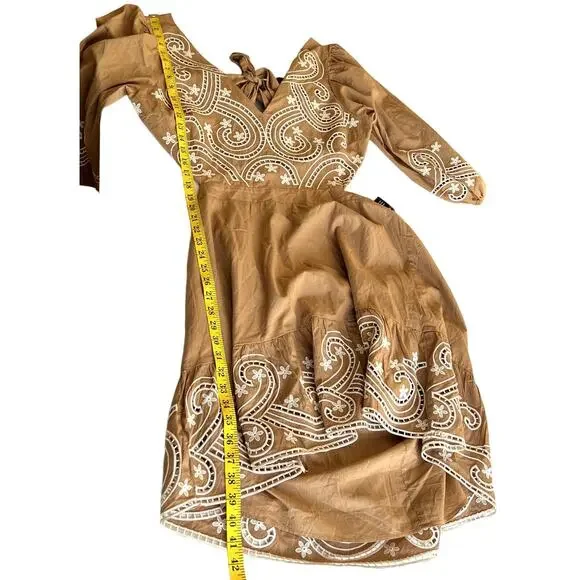 Express Mini Dress Women XL Poplin Embroidered Eyelet Cottagecore Boho Coquette Express Mini Dress Women XL Poplin Embroidered Eyelet Cottagecore Boho Coquette